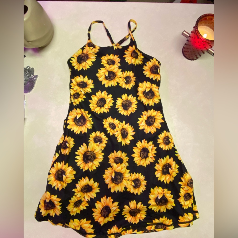 Sunflower romper dress.